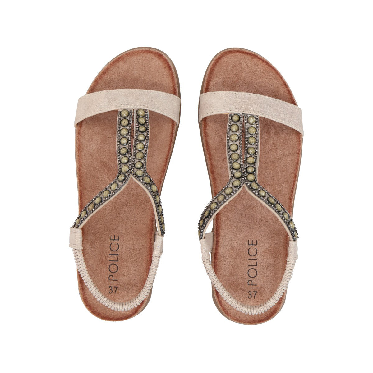 Sandalia Mujer Beige  Kelly Police