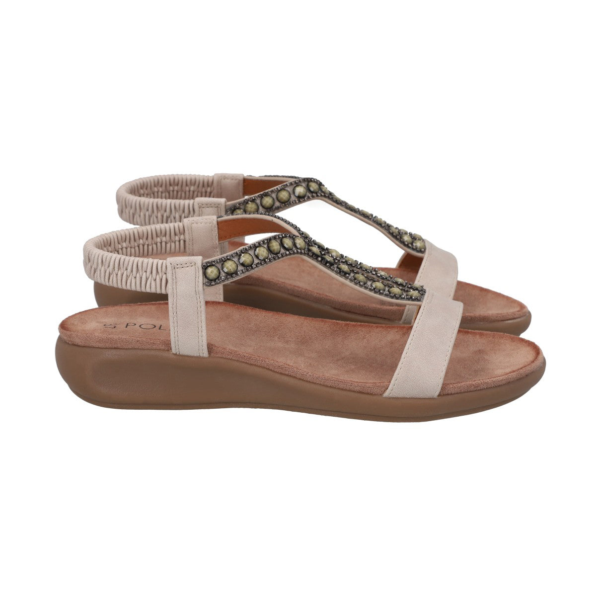 Sandalia Mujer Beige  Kelly Police