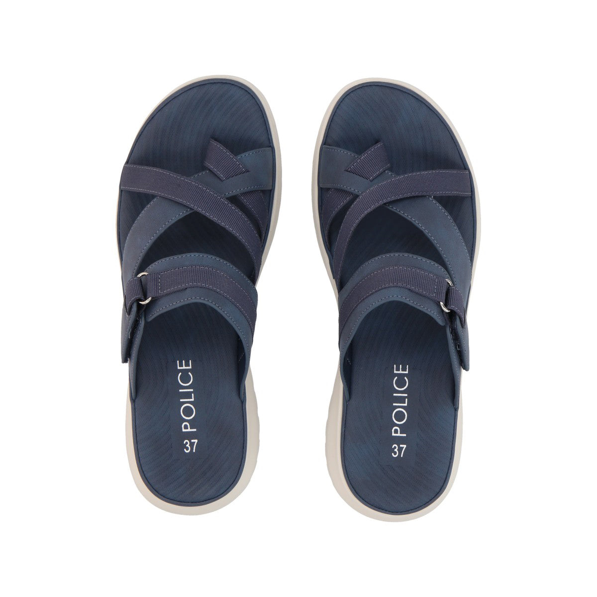 Sandalia Mujer Azul Plataforma Valentina Police