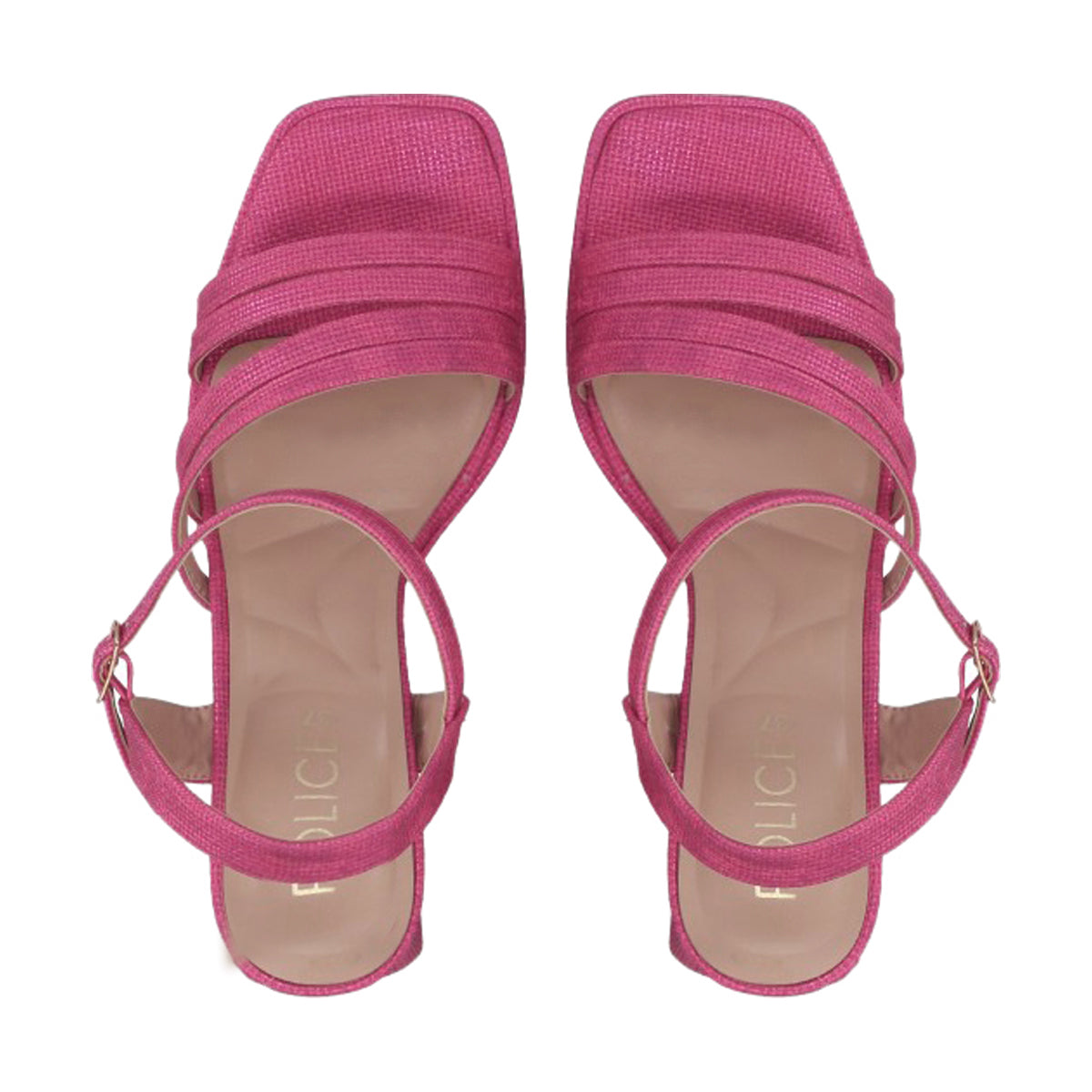 Sandalia Mujer Fucsia Taco Medio Gala Police