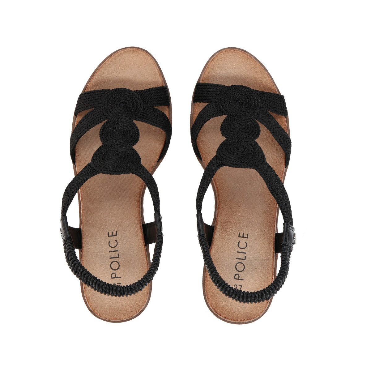 Sandalia Mujer Negro Taco Medio Camila Police