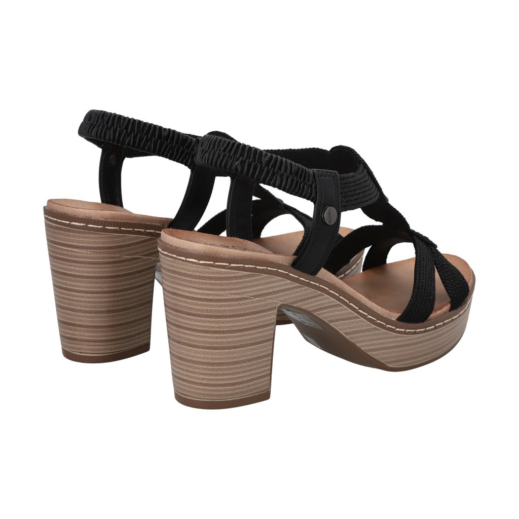 Sandalia Mujer Negro Taco Medio Camila Police