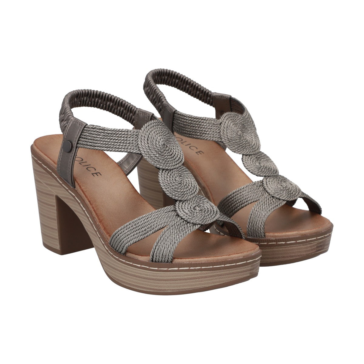 Sandalia Mujer Plata Camila Police
