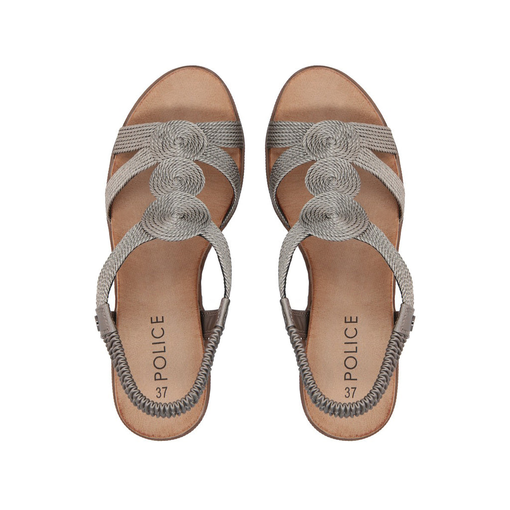 Sandalia Mujer Plata Camila Police