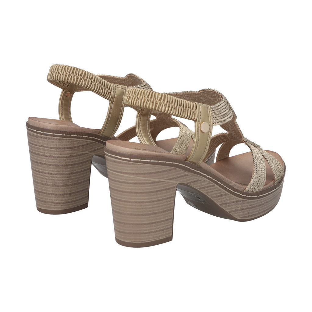 Sandalia Mujer Dorado Taco Medio Camila Police