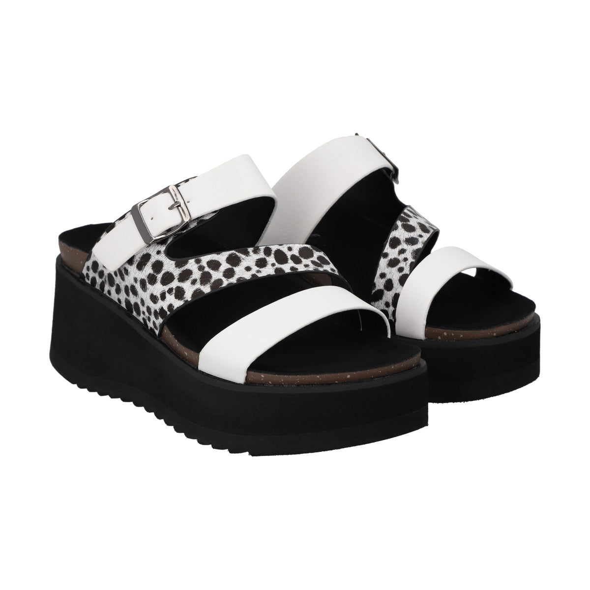 Sandalia Mujer Blanco/Print Plataforma Constanza Police