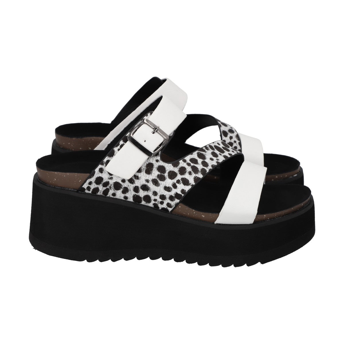 Sandalia Mujer Blanco/Print Plataforma Constanza Police