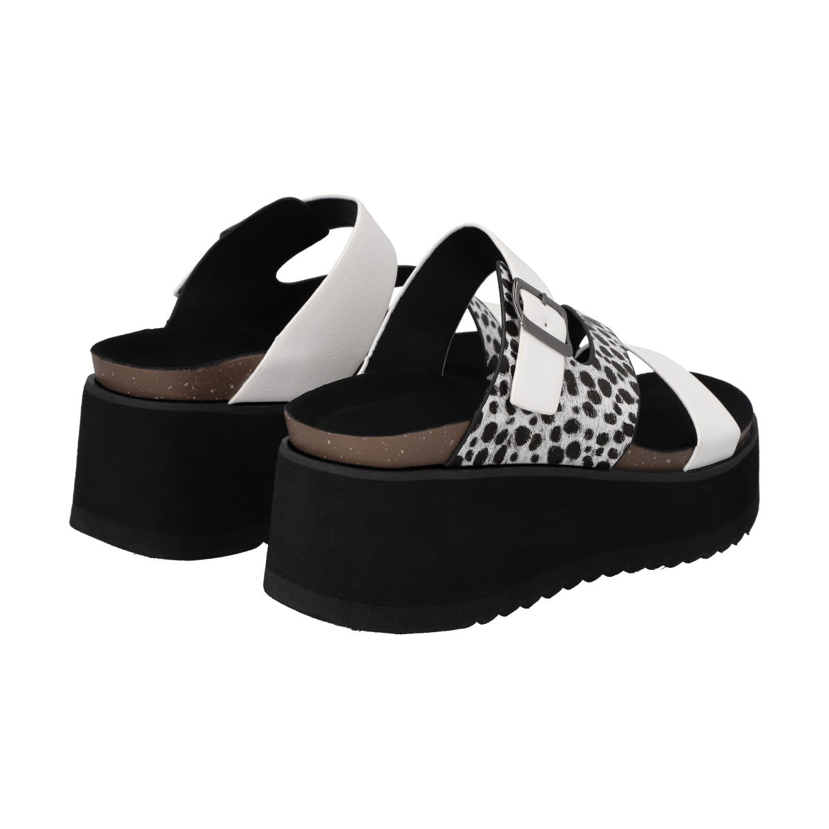 Sandalia Mujer Blanco/Print Plataforma Constanza Police