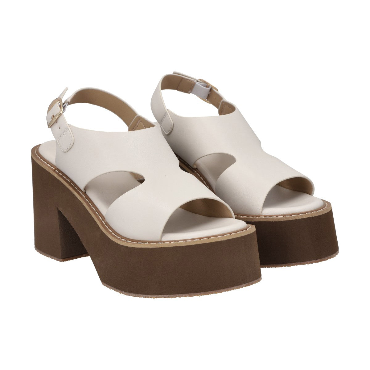 Sandalia Mujer Negro Hueso Police