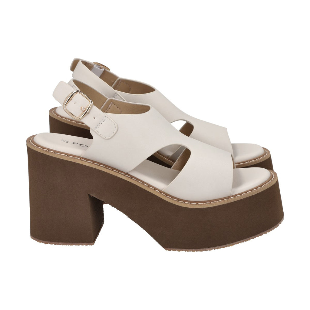 Sandalia Mujer Negro Hueso Police