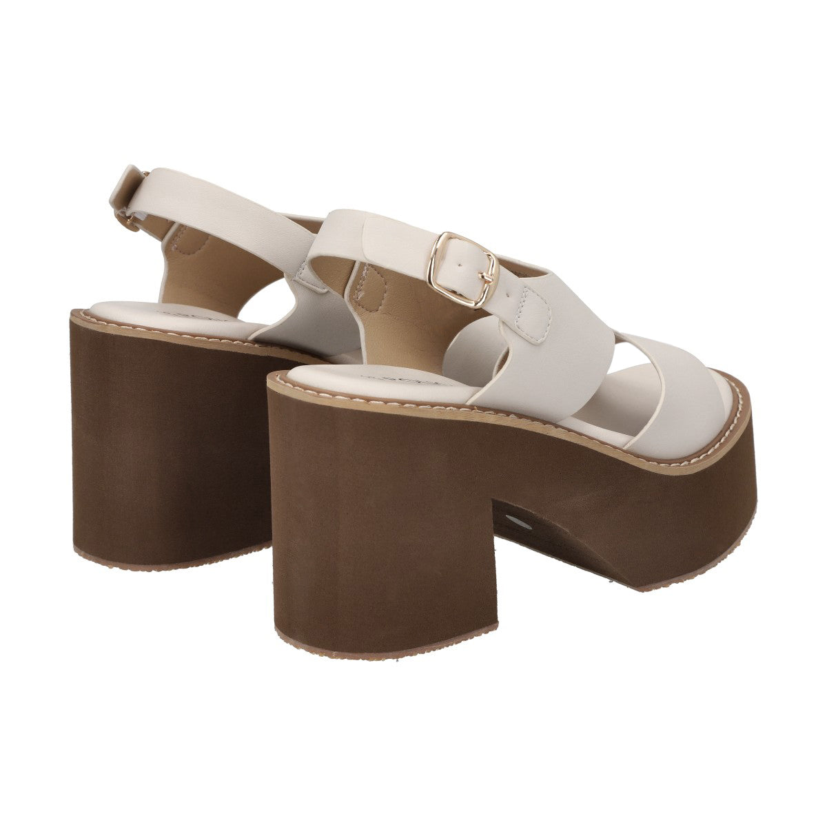 Sandalia Mujer Negro Hueso Police