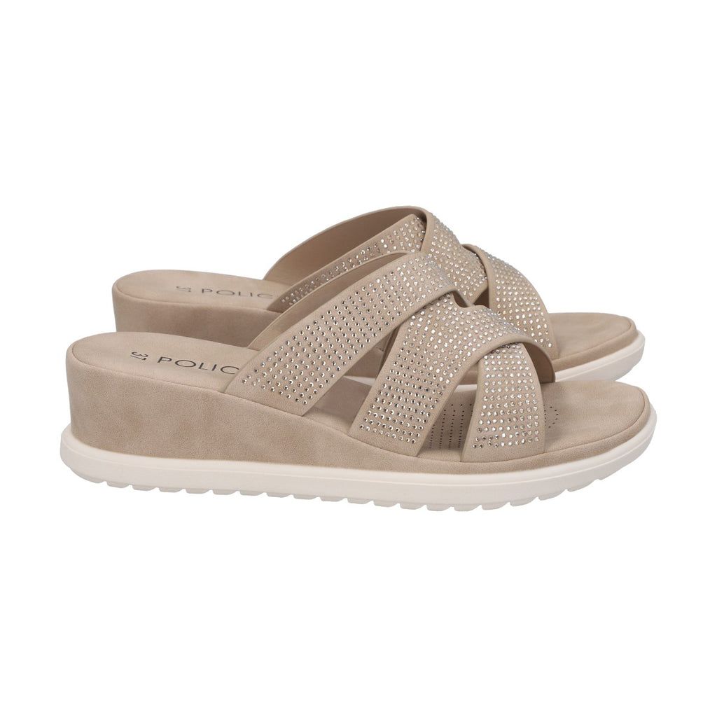 Sandalia Mujer Beige Lili Police
