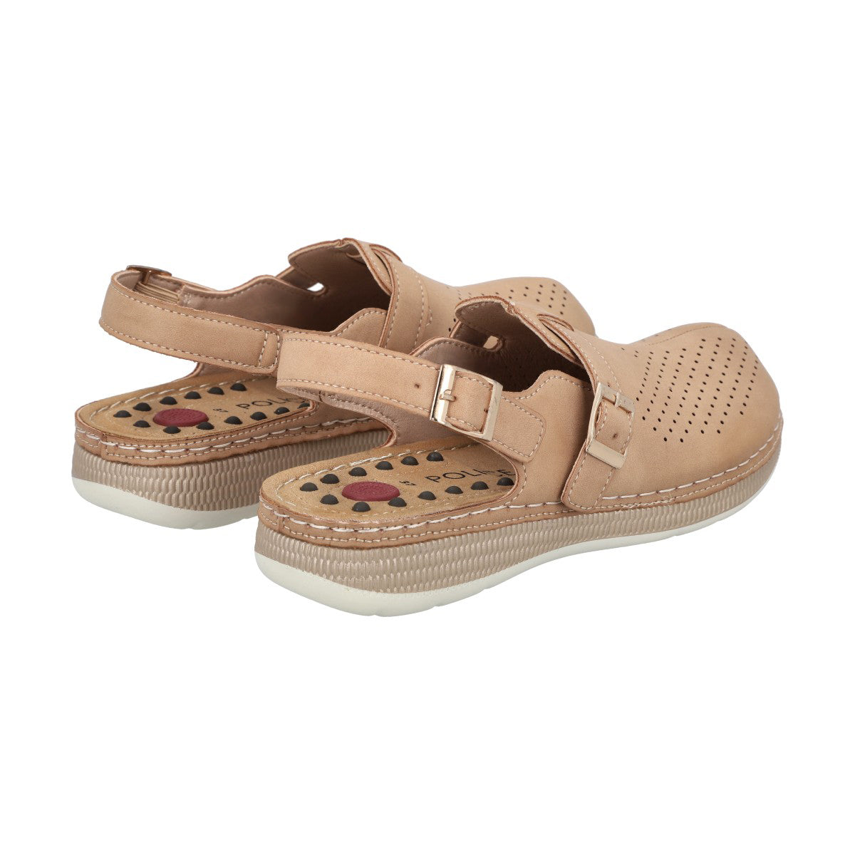 Zueco Mujer Marina Camel Police