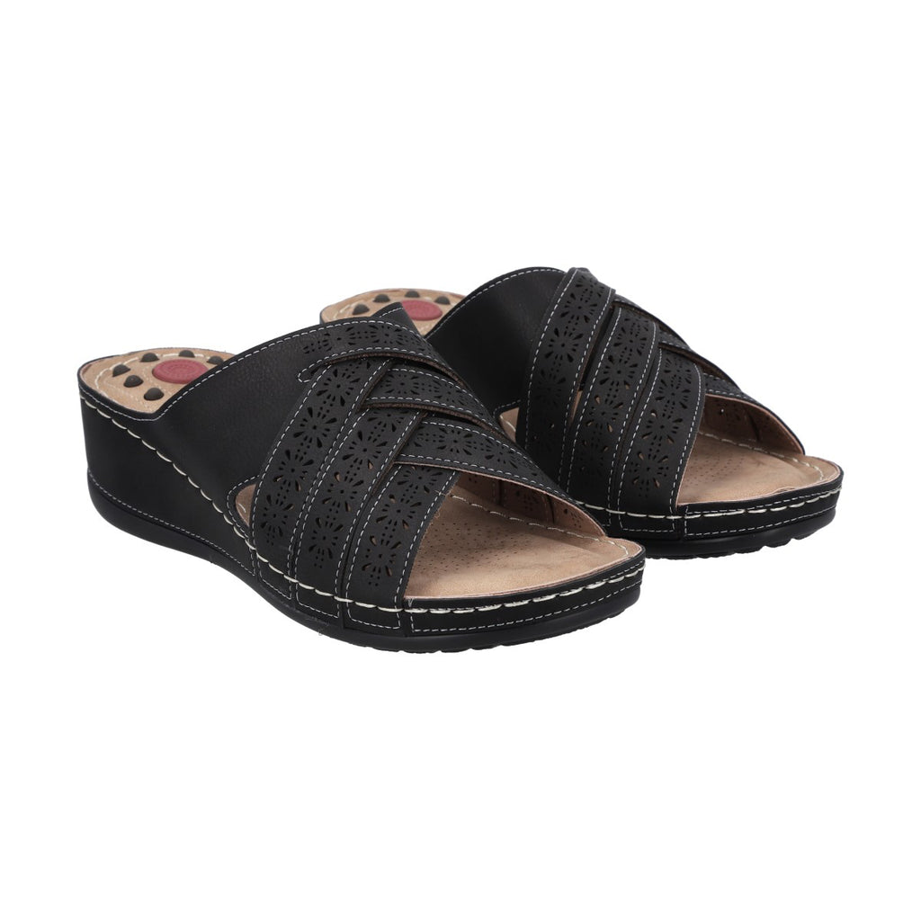 Sandalia Mujer Negro Plataforma Tamara Police