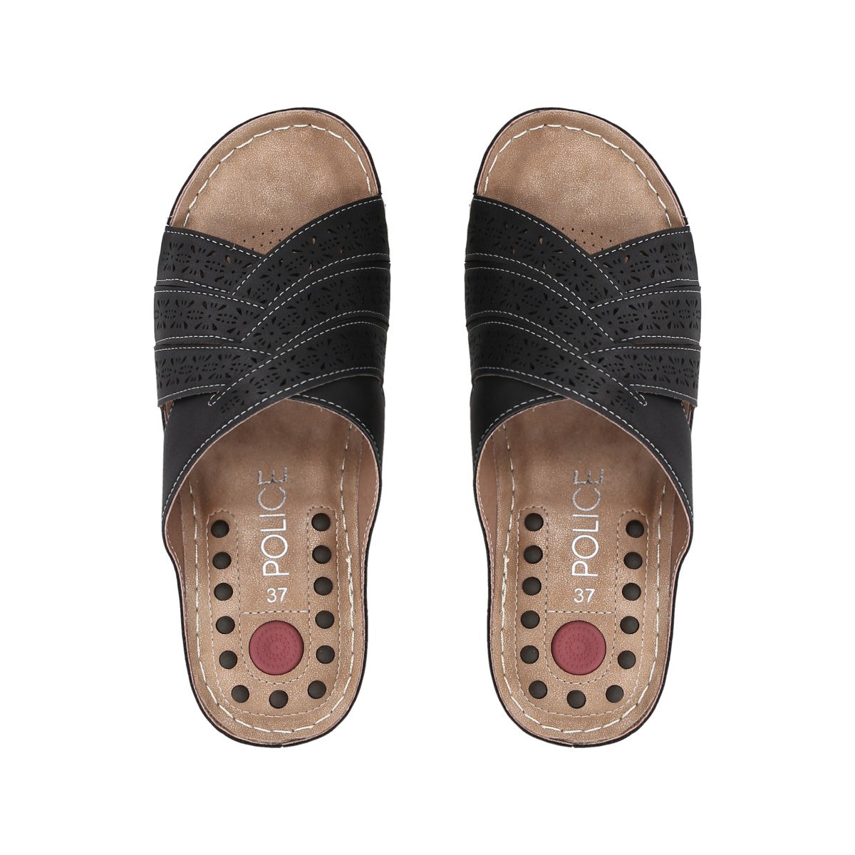 Sandalia Mujer Negro Plataforma Tamara Police