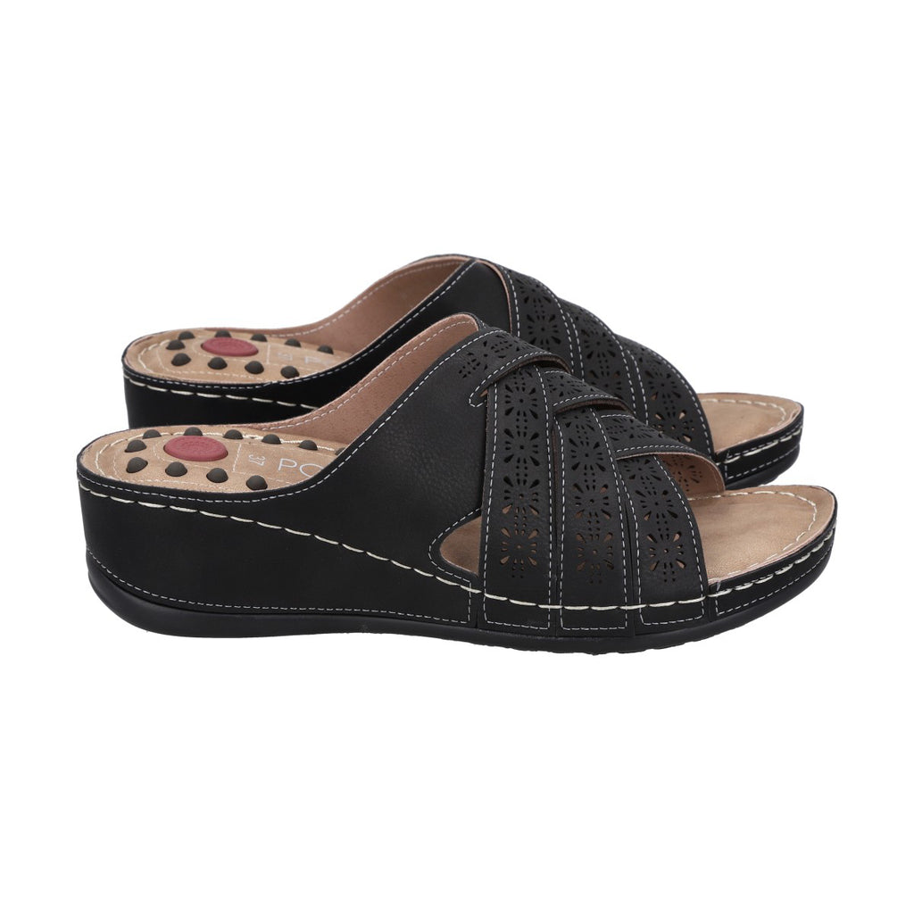 Sandalia Mujer Negro Plataforma Tamara Police