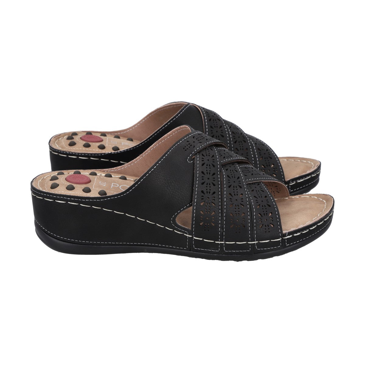 Sandalia Mujer Negro Plataforma Tamara Police