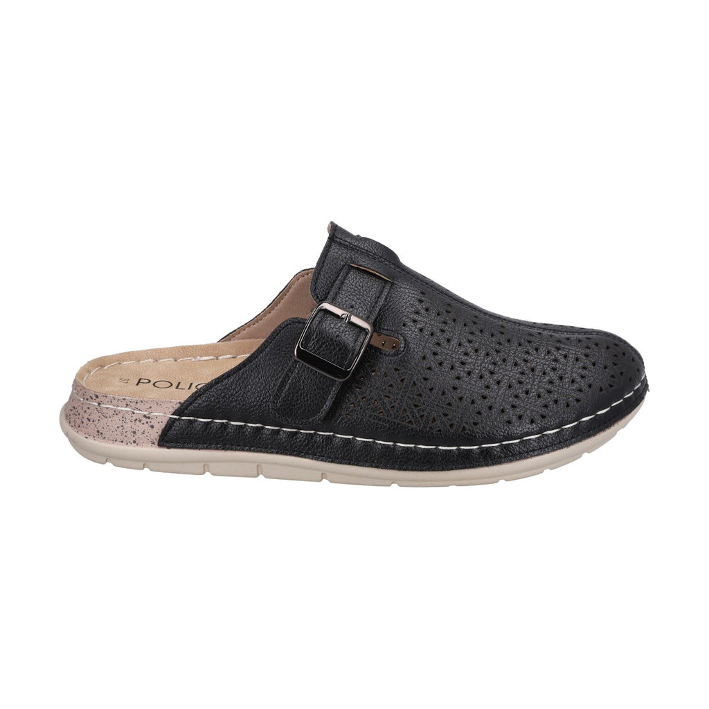 Zueco Mujer Negro/Camel Marina Police