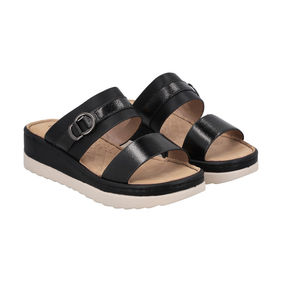 Sandalia Mujer Negro Plataforma Antonela Police