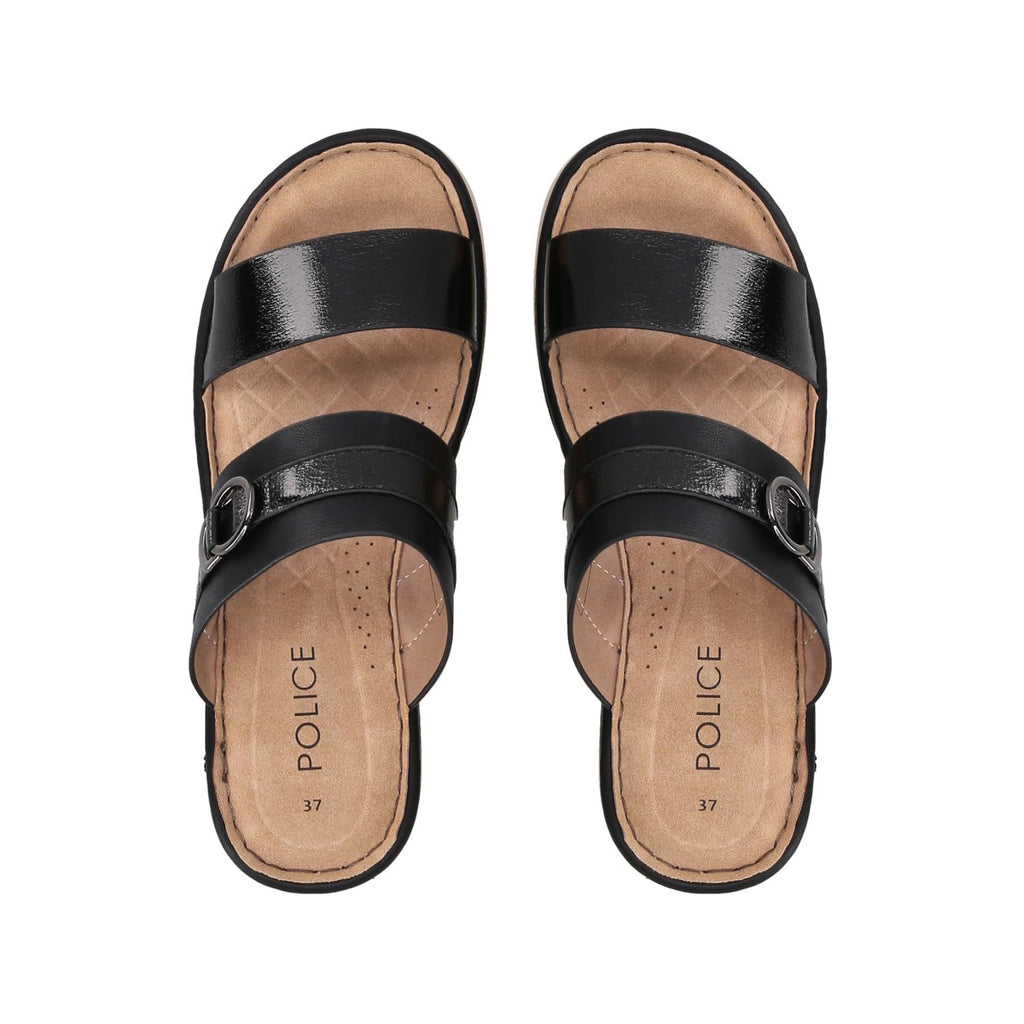 Sandalia Mujer Negro Plataforma Antonela Police