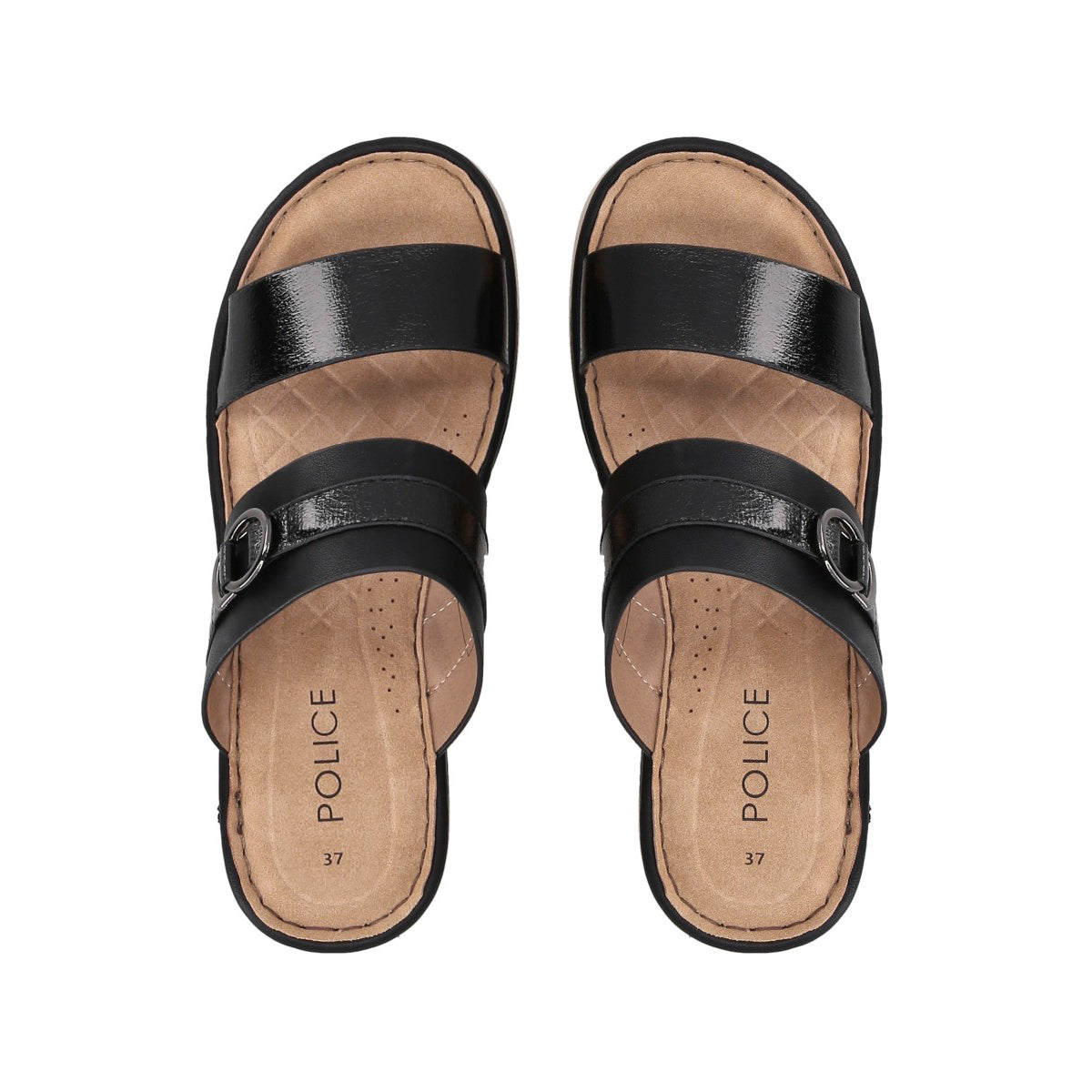 Sandalia Mujer Negro Plataforma Antonela Police