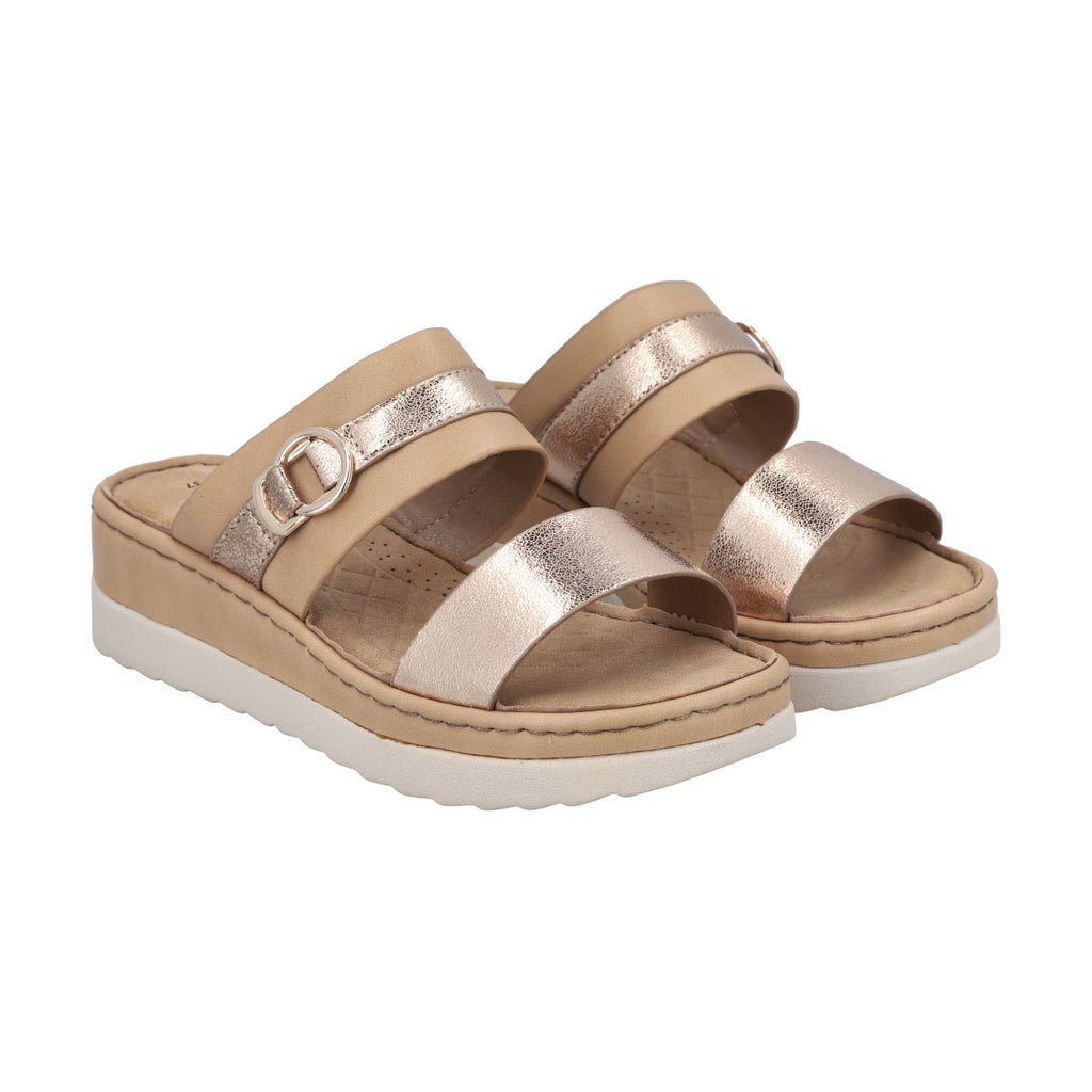 Sandalia Mujer Dorado Flora Police