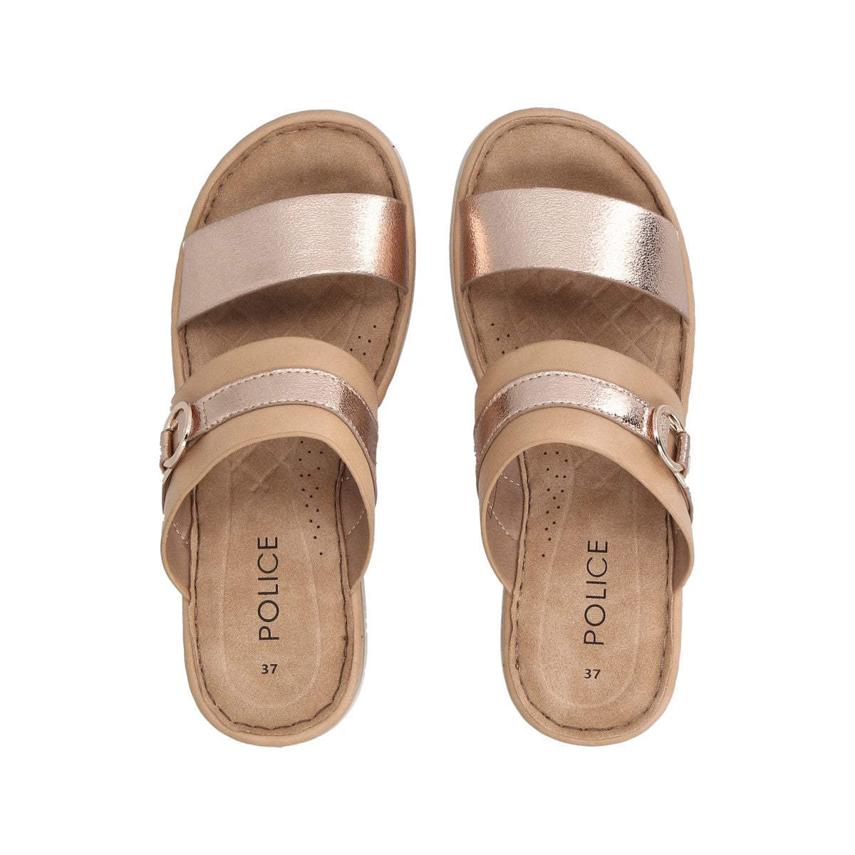 Sandalia Mujer Dorado Flora Police
