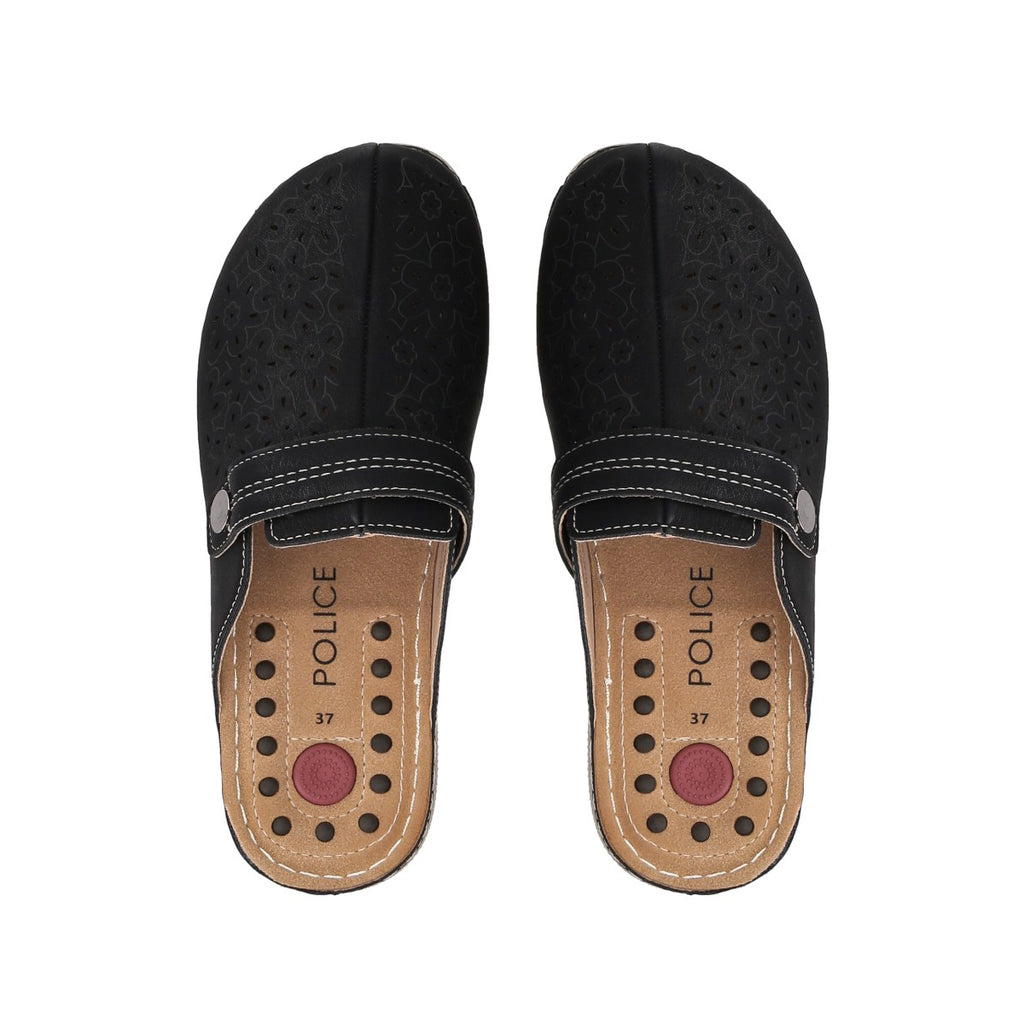 Zueco Mujer Negro Marina Police