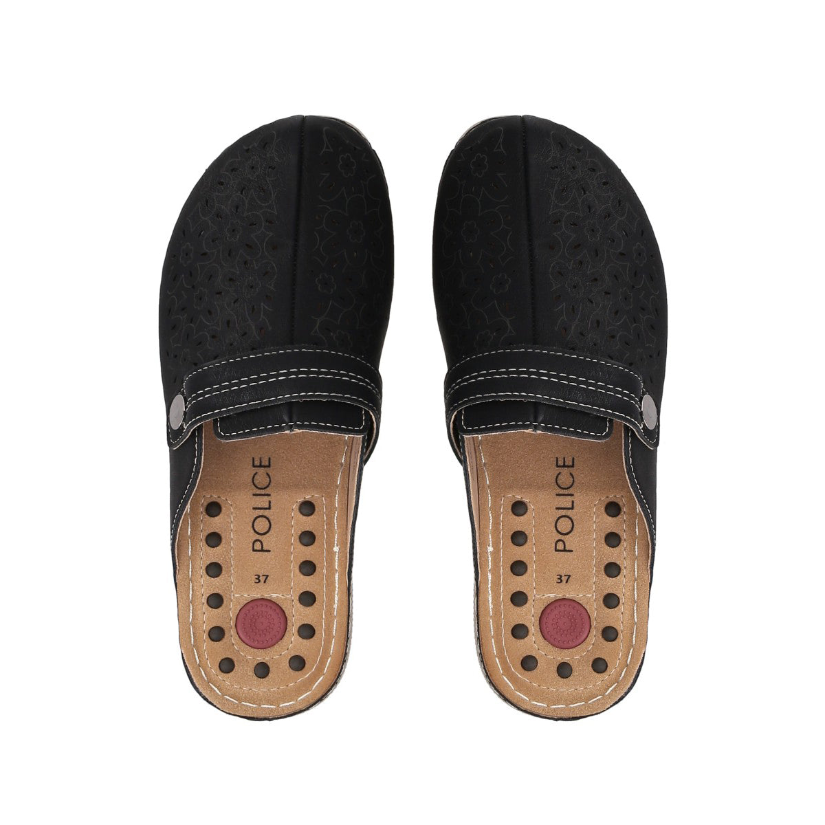 Zueco Mujer Negro Marina Police