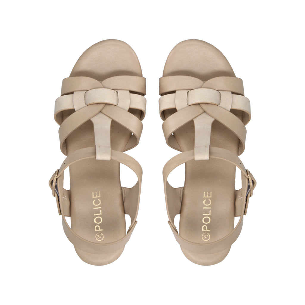 Sandalia Mujer Beige Olivia Police