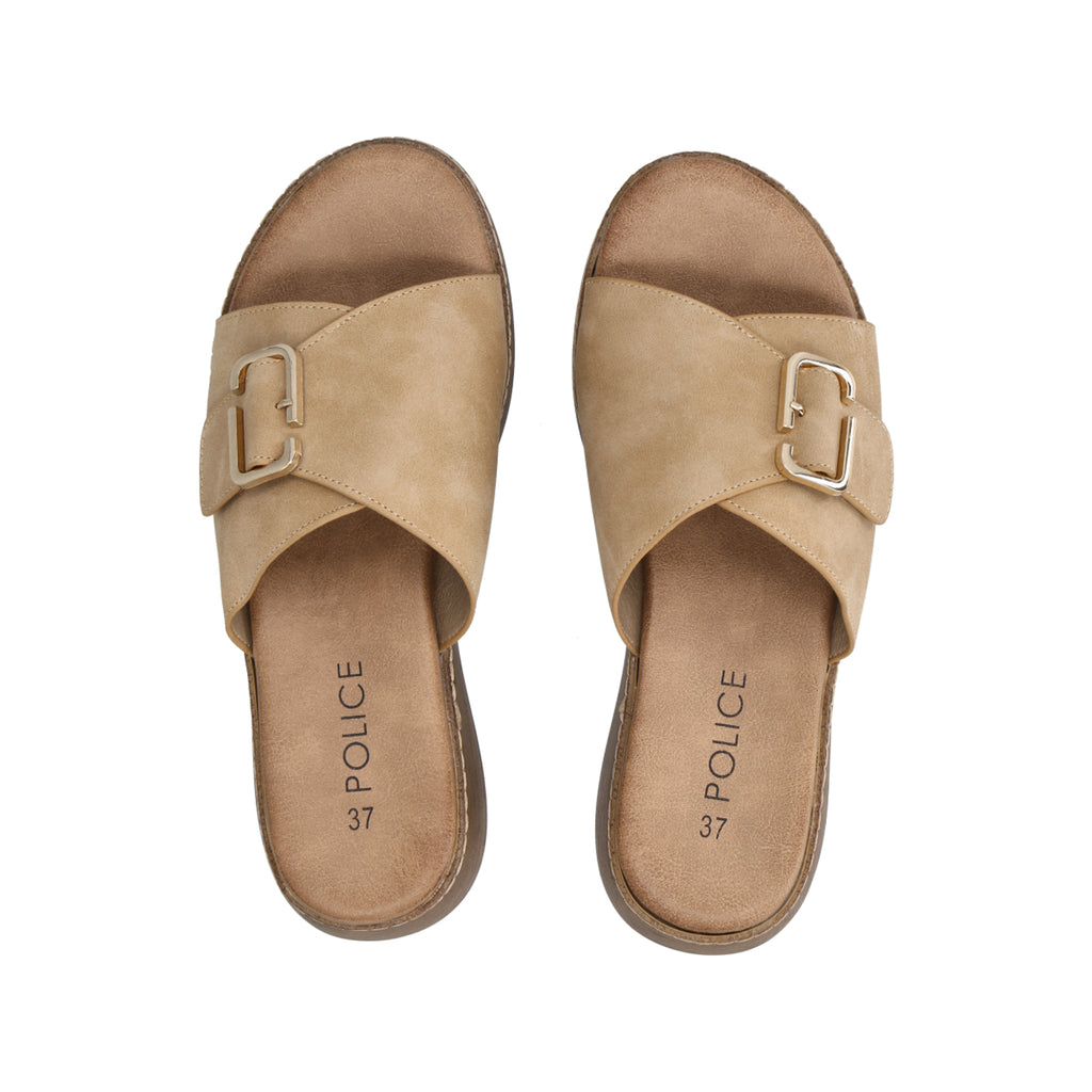 Sandalia Mujer Beige Mila Police