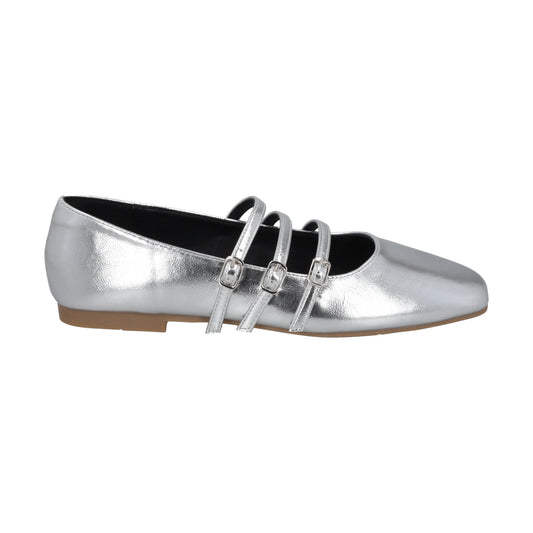 Ballerina Mary Jane Mujer Plata Nati Police
