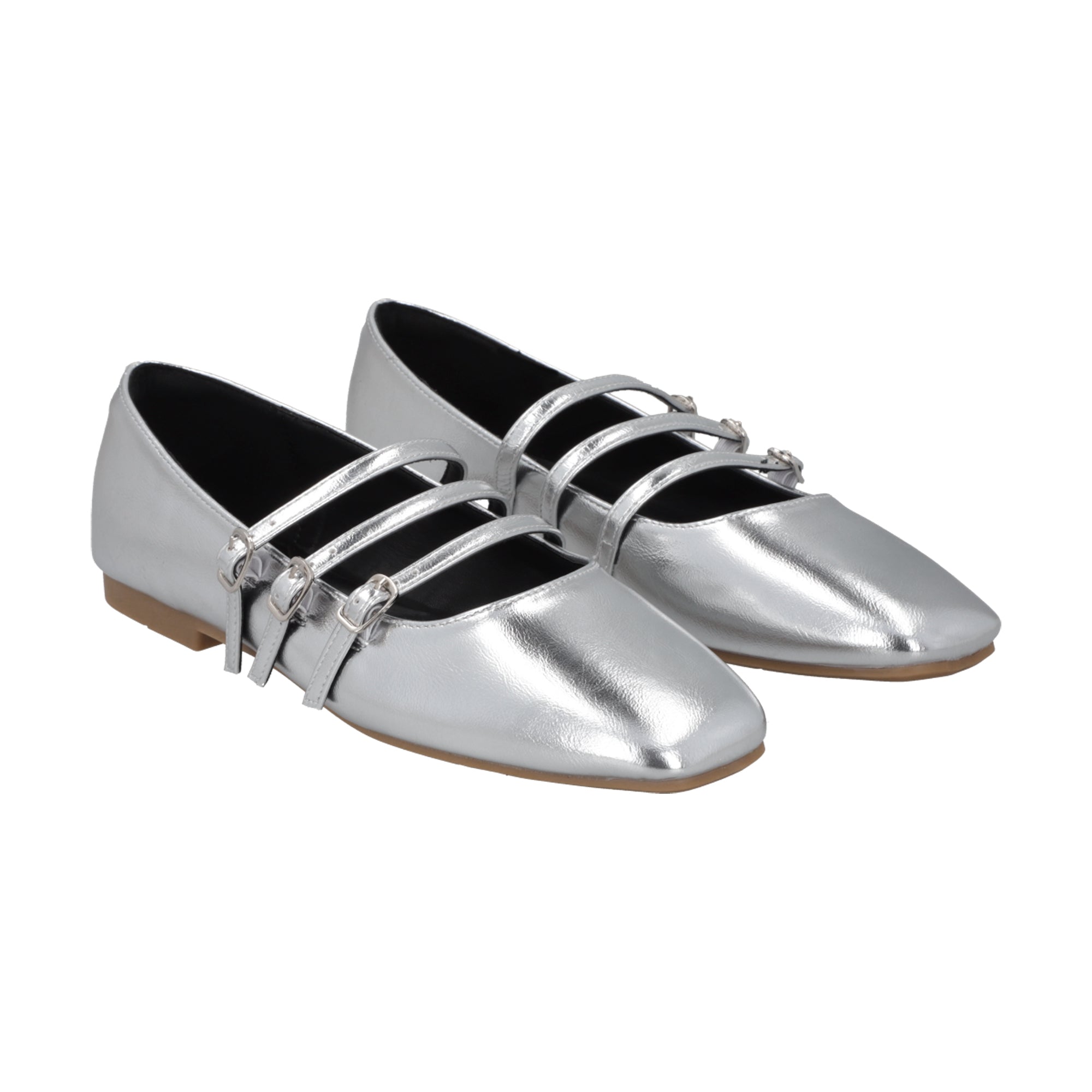 Ballerina Mary Jane Mujer Plata Nati Police