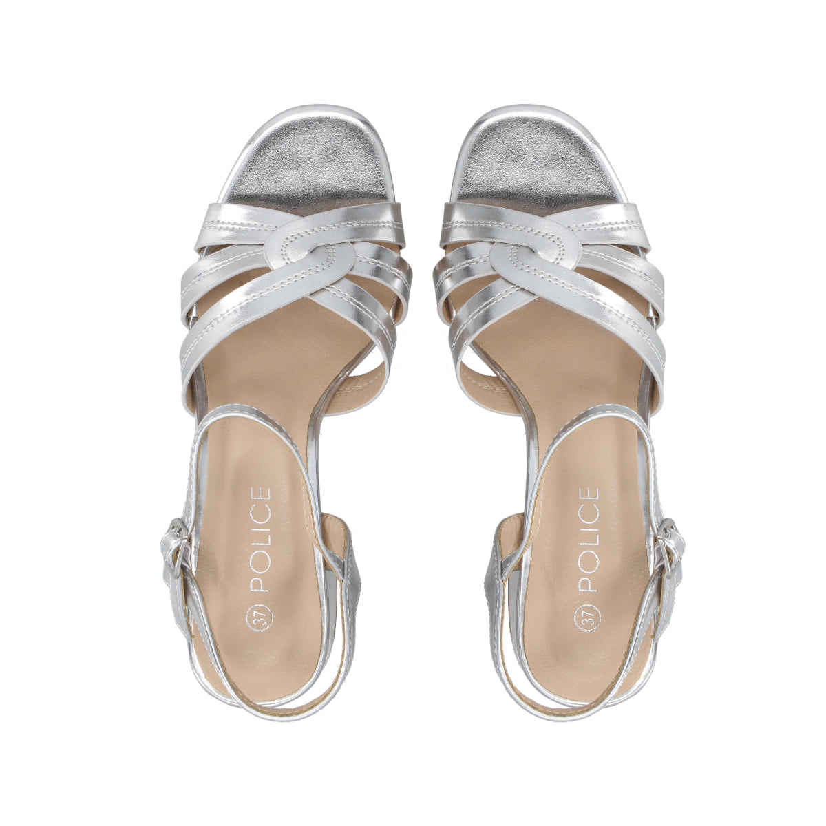 Sandalia Mujer Plata Gala Police