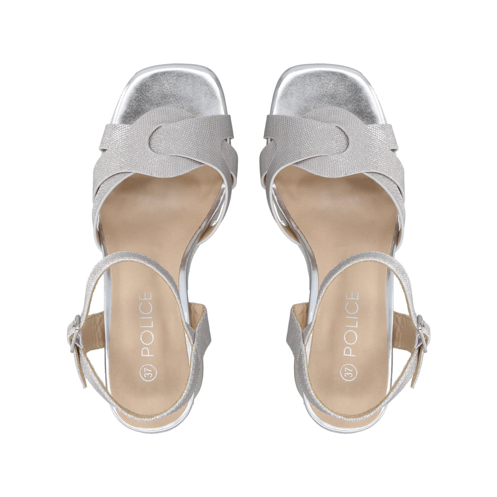 Sandalia Mujer Plata/Snake Nila Police