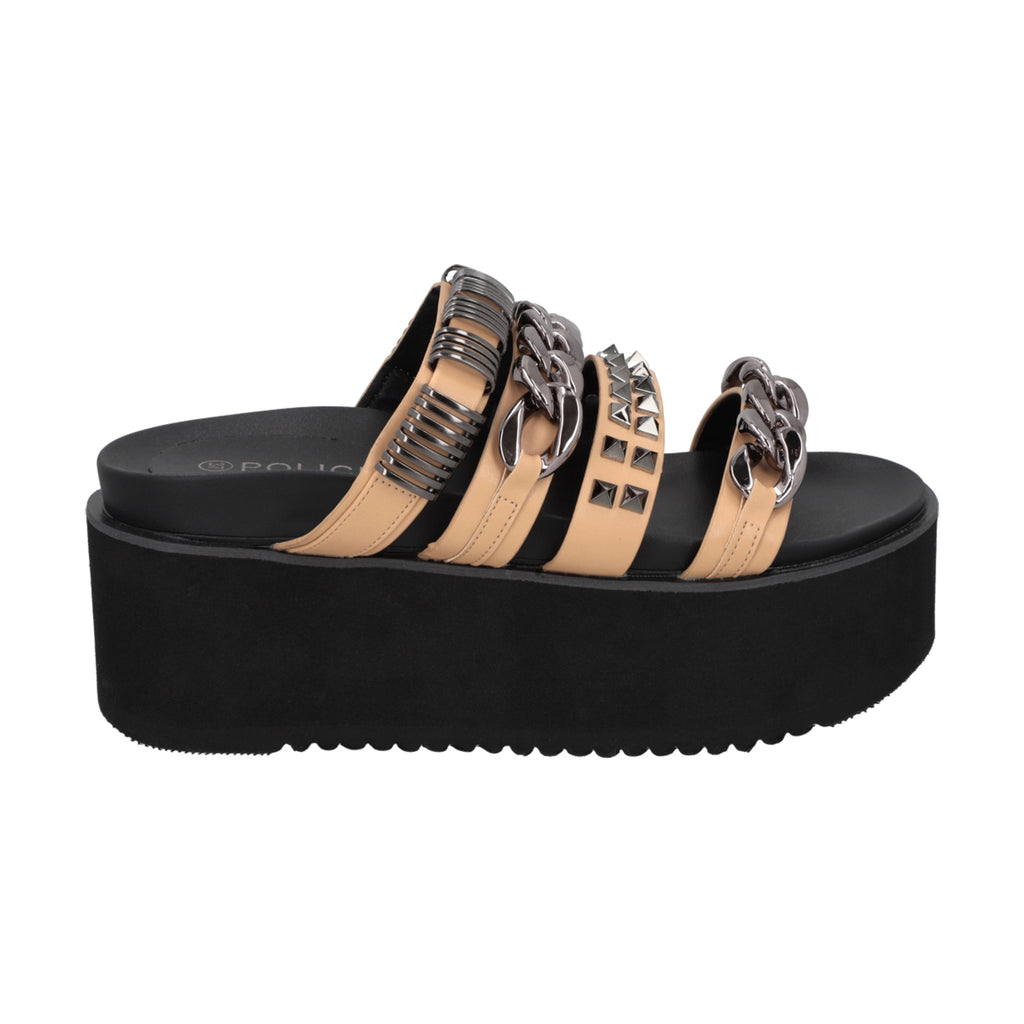 Sandalia Mujer Negro/Beige Soki Police