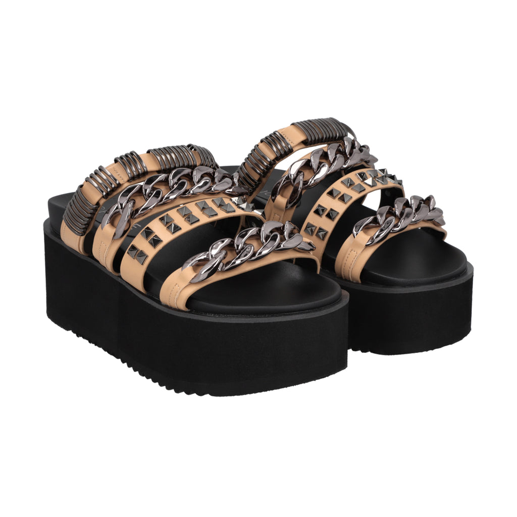 Sandalia Mujer Negro/Beige Soki Police