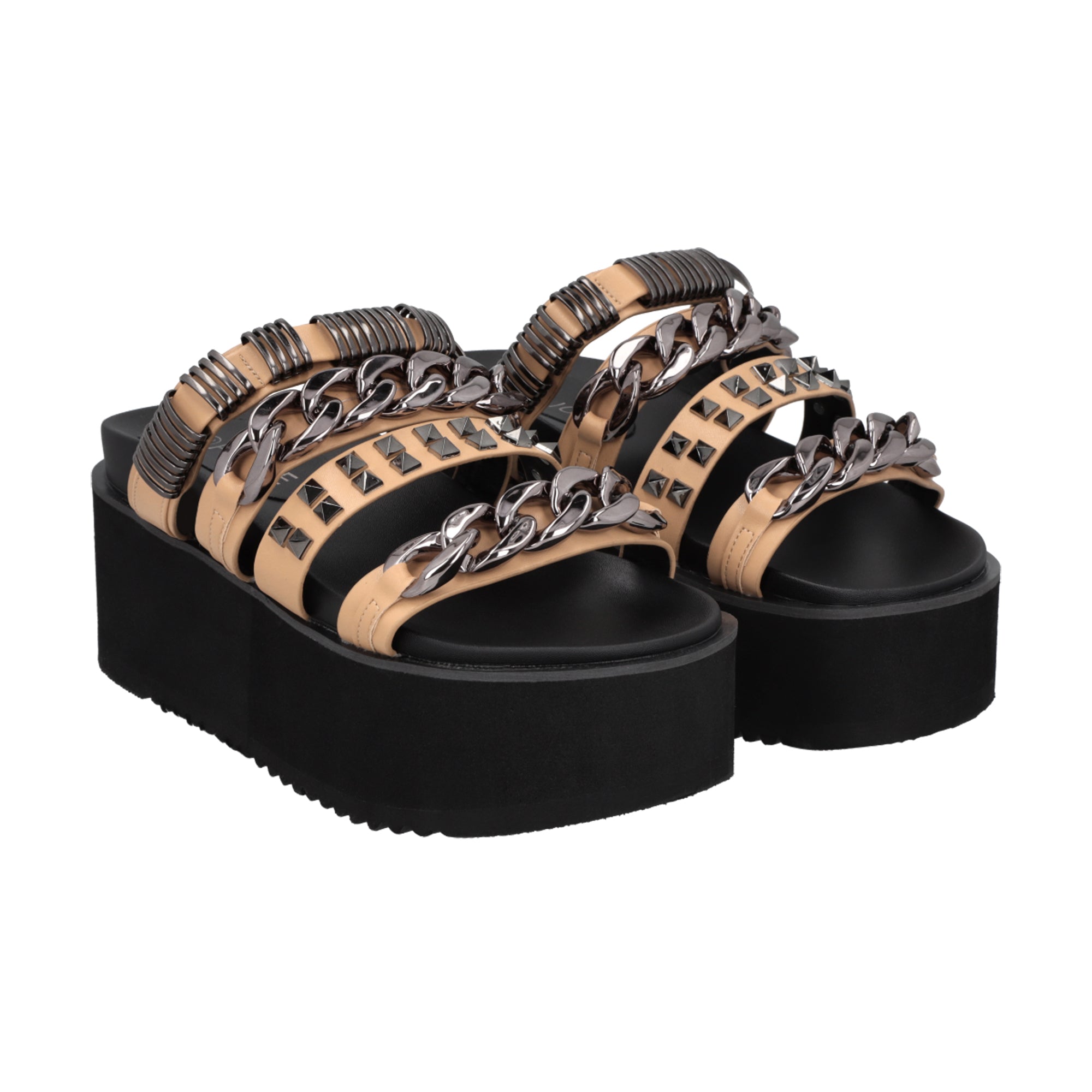 Sandalia Mujer Negro/Beige Soki Police